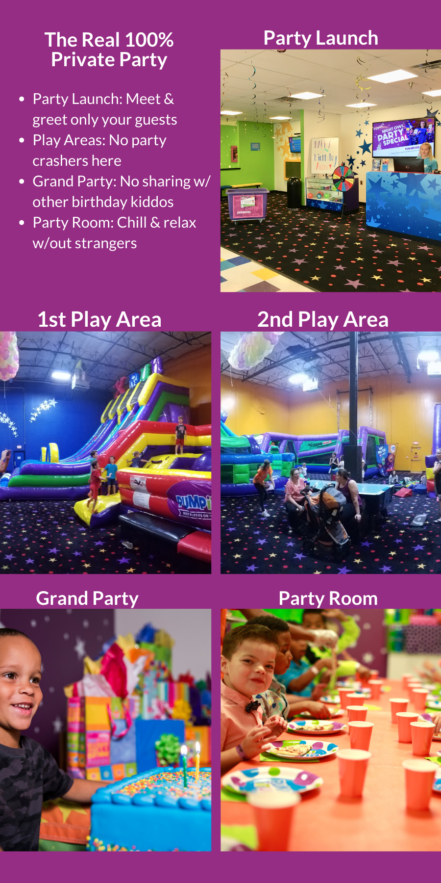 100% private birthday parties at Pump It Up